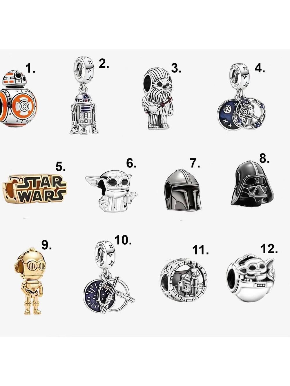 Star Wars Charms For Bracelet - Grogu Mandalorian Silver Toned